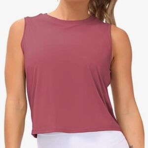 NWT! The Gym People Women’s Rose Red Sleeveless Workout Tank in Ice Silk - SZ M